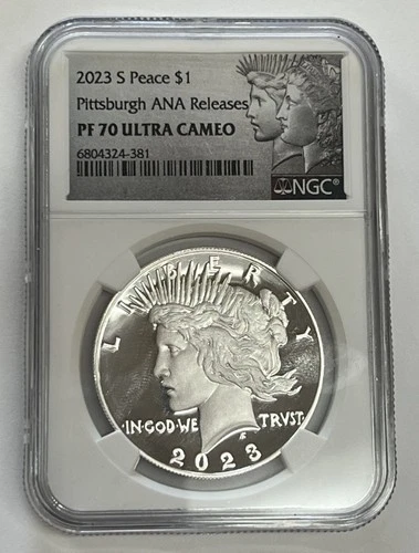 2023-S NGC PF70 ULTRA CAMEO Pittsburgh ANA Releases Silver Peace Dollar