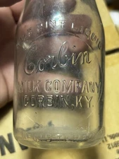 1940’s Corbin Ky Kentucky Whitley County Milk Company Bottle Vintage Half Pint