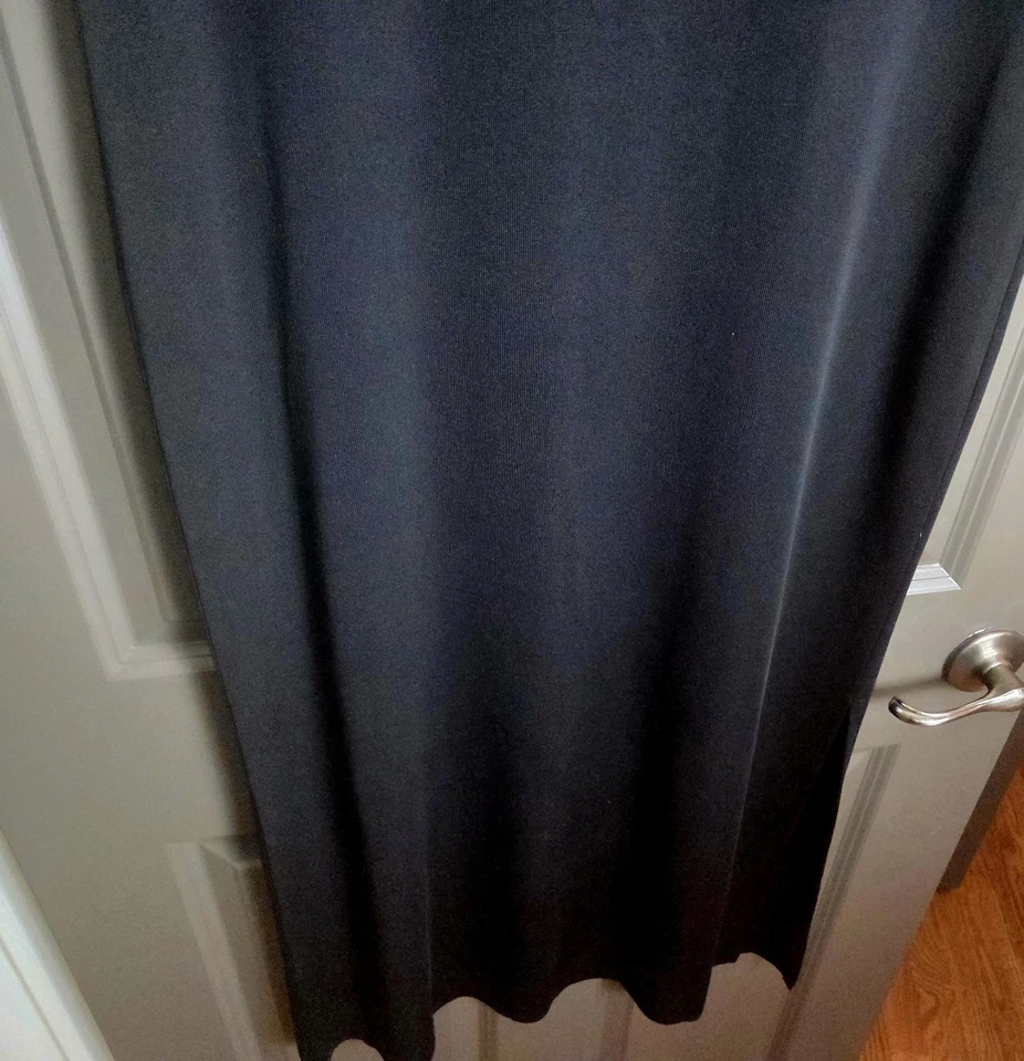 Exclusively Misook Dress Women's L Black Turtleneck Mixi Knit Side Slit - Image 3 of 4