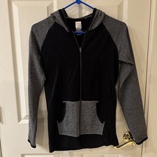 LA Winner Womens Gray Black Fullzip Track Jacket One Size