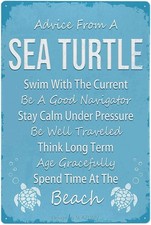 Beach Metal Sign Funny Coastal Inspirational Ocean Aluminum Sign 8x12