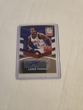 2014-15 Donruss Elite Status Signatures Blue Die-Cut 23/49 Lance Thomas Auto 
