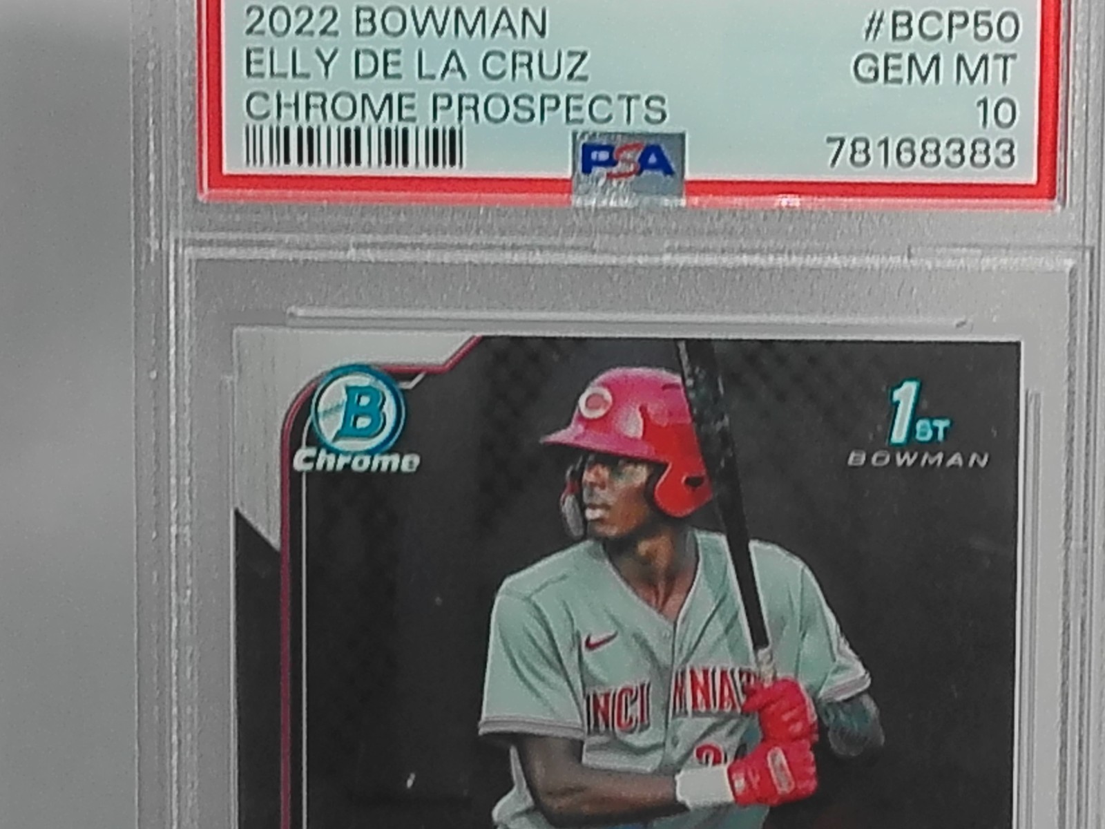 PSA 10 ELLY DE LA CRUZ 1st 2022 Bowman Chrome Prospects Rookie Card RC GEM MINT view 2