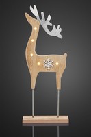 Led Figur Holz Rentier Deko Winter Weihnachten 5 Led Warmweiß Fenster Tisch