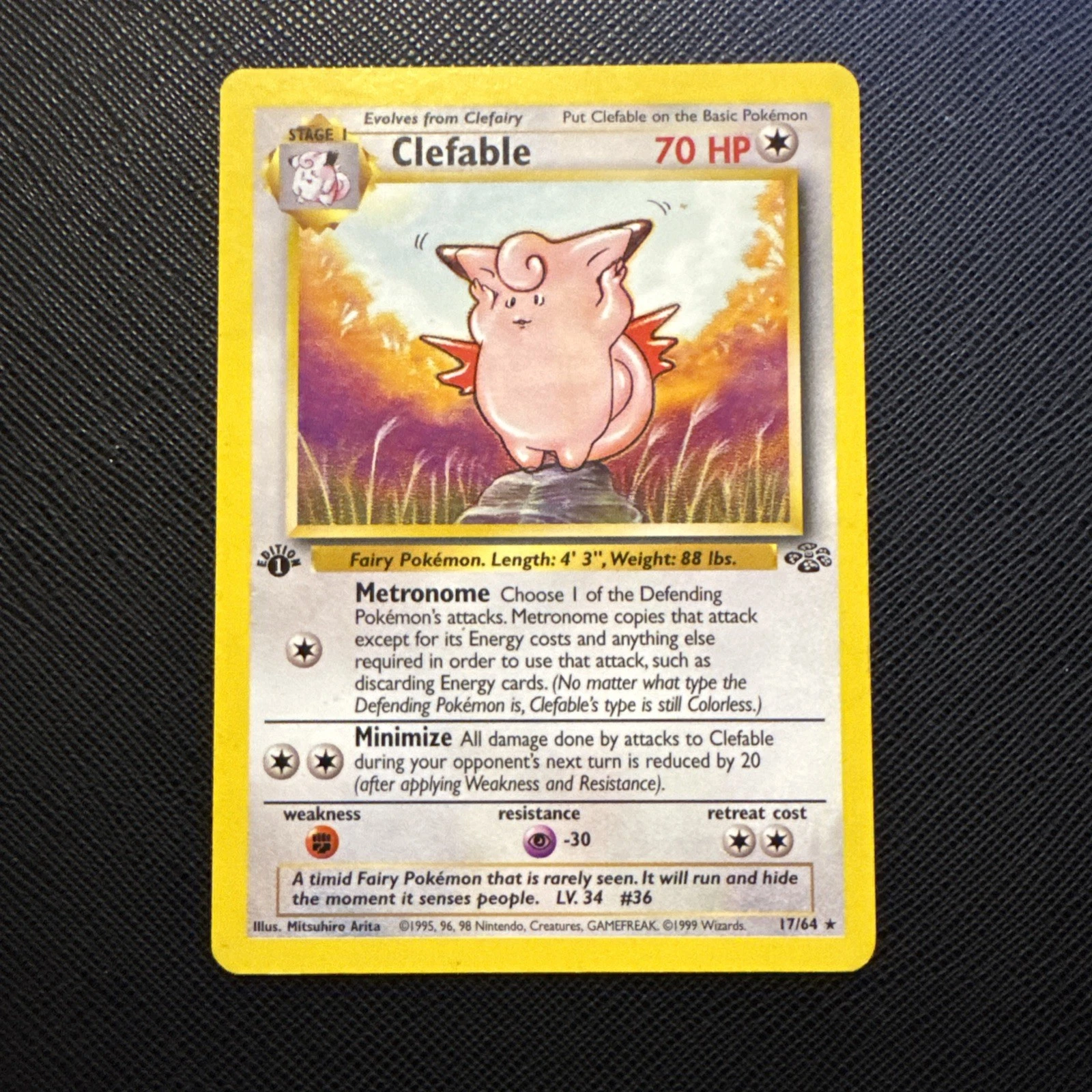 1999 Pokemon Jungle 1st Edition - Clefable 17/64