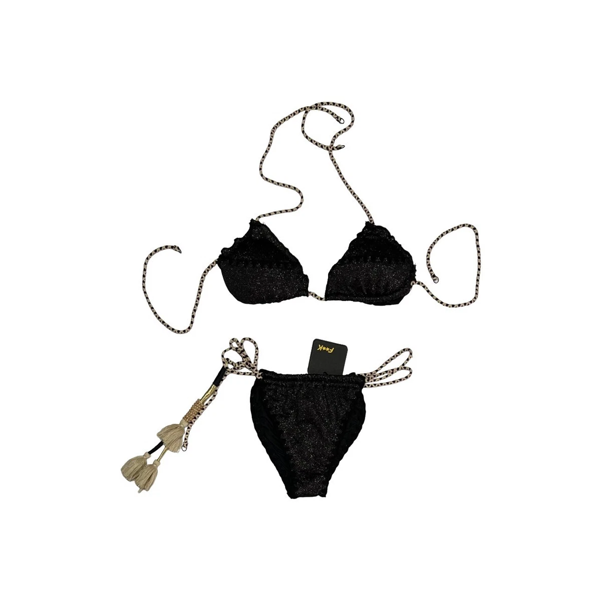 Slip Bikini Donna Aerie Costine Nero – Taglia S, Riciclato, Nuovo Con Etichette