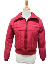 Vintage Roffe 80s Ski Industries Jacket Zipper Women S Snow Puffer Coat Red