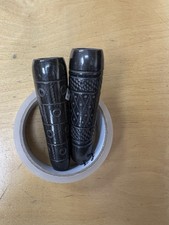 3" Handmade Clay Chilam Chillam Chillum Smoking Pipe Terracotta Glazed BlK