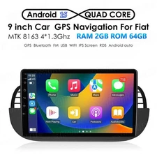 9" Android 15 Apple Carplay Car Stereo Radio GPS Navi RDS For Fiat 500 2007-2015