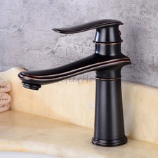 Bathroom Faucet Single Hole Handle Lavatory Oil Rubbed Bronze Vanity Sink Mixer