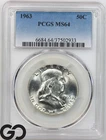 1963 Franklin Half Dollar PCGS MS 64 ** Lustrous!
