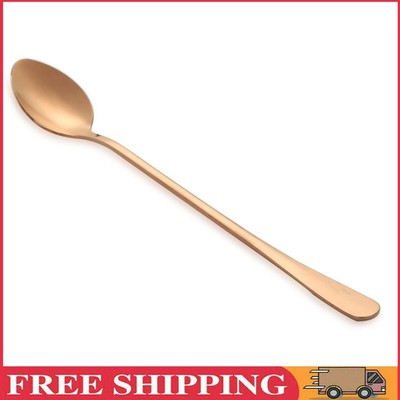 Stainless Steel Long Handle Ice Spoon Coffee Spoons Tableware (Rose Gold)