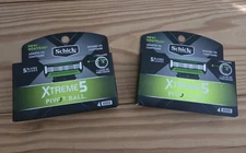 2 Pack Schick Xtreme 5 Pivot Ball Men's 5 Blade Razor Refill 8 Total Cartridges