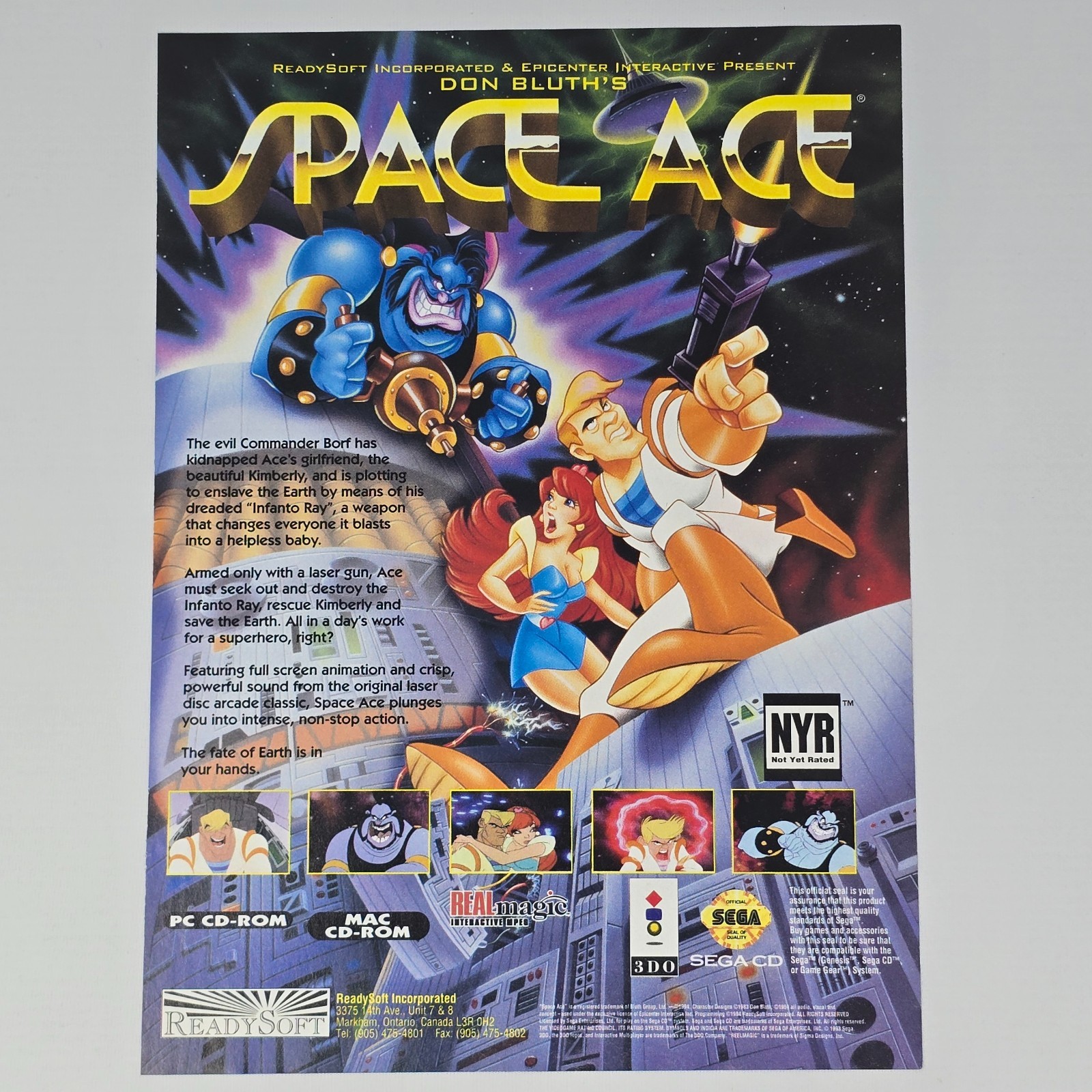 Space Ace Sega CD Panasonic 3DO PC Fate of Earth Print Ad/Poster Promo Art