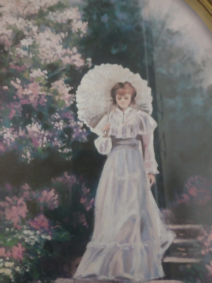 Винтажный викторианский принт в рамке Amelia's Garden 8710 цветочный женский 20 x 24 дюйма - Изображение 2 из 2