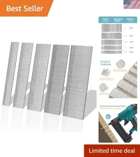 18 Gauge Brad Nails, 1500PCS Galvanized Gun Nails- 5 sizes