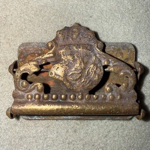 Antique 1891 Victorian Brass Bulldog Paper Clip Ornate Desk Stationery Letter