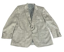 Town Craft Men's Tweed Sport Coat Blazer Size 48L Two Button Gray Herringbone