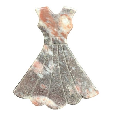 Natural Strawberry Jasper Lady Dress Carving 106g 10cm Crystal Figurine