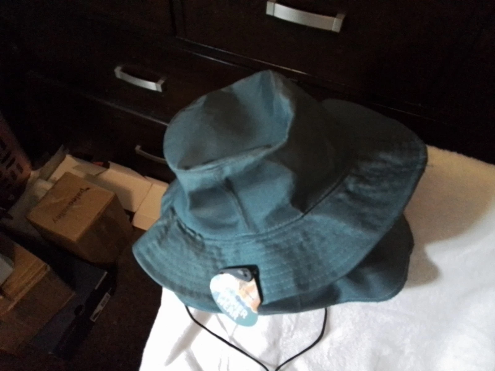 Unisex Dark Green Wide Brim Boonie Hat – Outdoor Sun Protection Bucket Hat