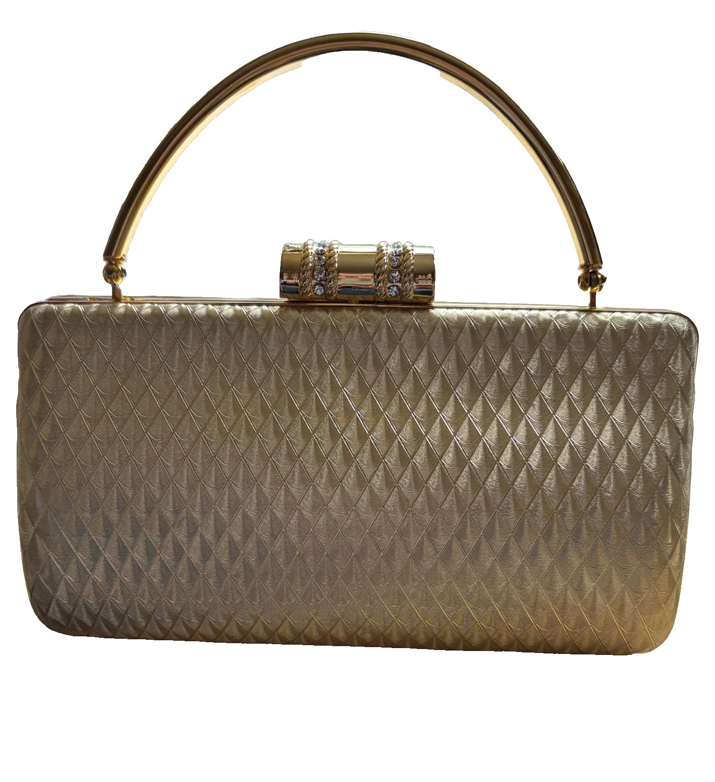 Bolso de noche Scheilan Firenze dorado con cristales - dos correas diferentes - sin usar