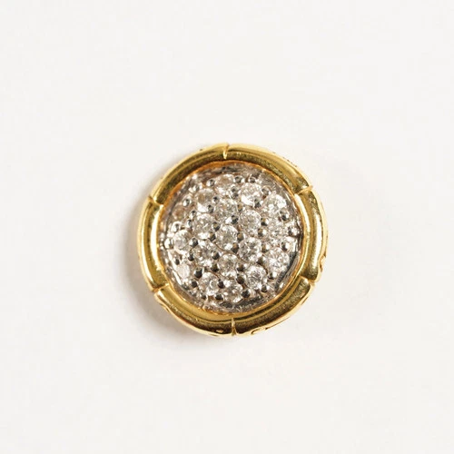 John Hardy 18k Yellow Gold Diamond Pave Bamboo Pendant 1.9g 32168