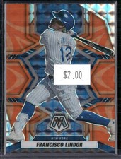 2022 Panini Mosaic #111 Francisco Lindor Reactive Orange Mosaic