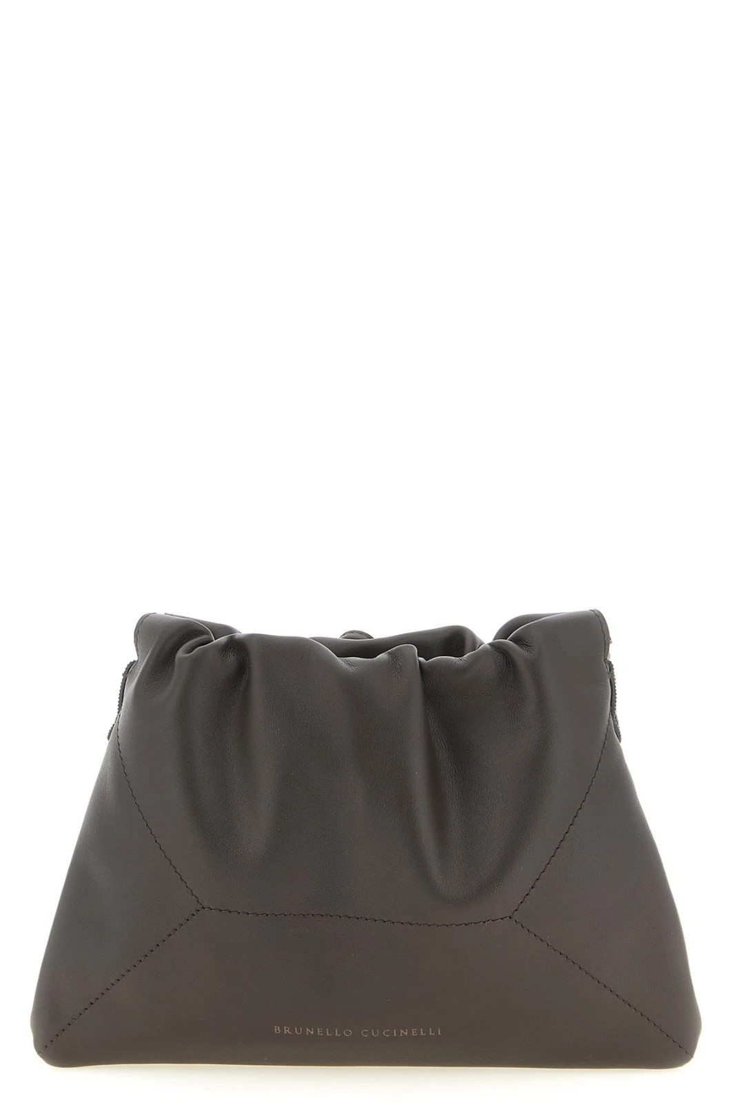 BRUNELLO CUCINELLI BC Duo Brown Pouch Bag New & Authentic