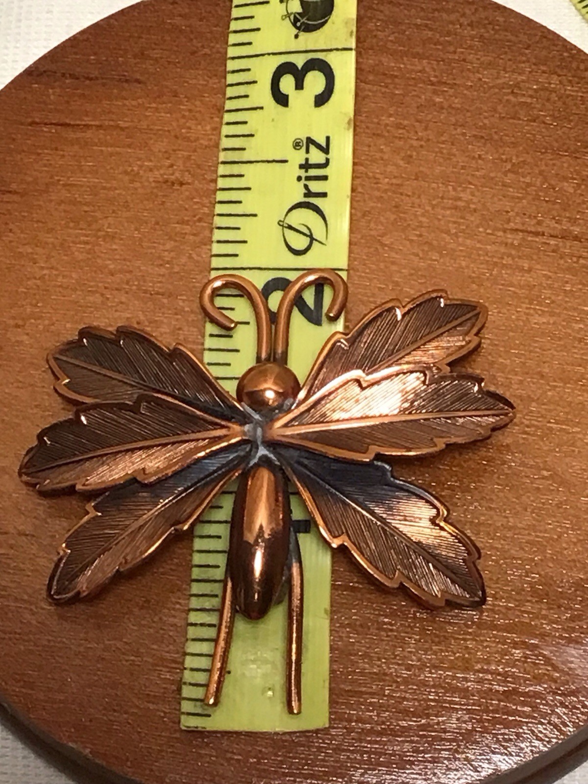 Beautiful Vintage BELL Solid Copper Butterfly Pin… - image 5