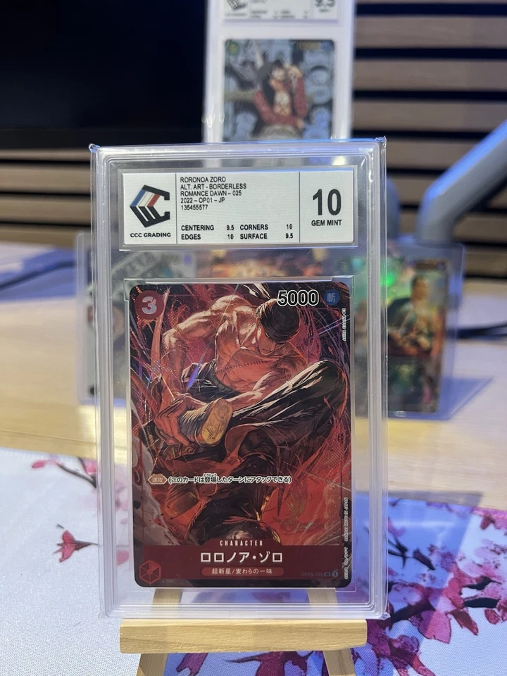 One Piece JCC Roronoa Zoro OP01-JP Alt Art Borderless CCC 10 Romance Dawn - Photo 1/2