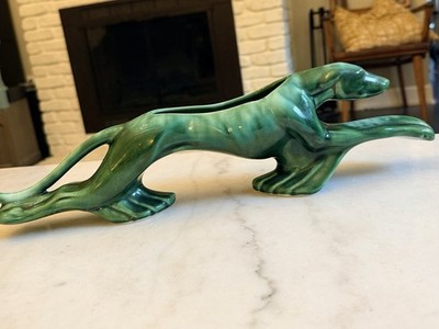 Royal Heager Green Gloss Ceramic Greyhound Dog Planter 