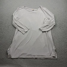 Cremieux Top Womens Large White Black Striped Long Sleeve