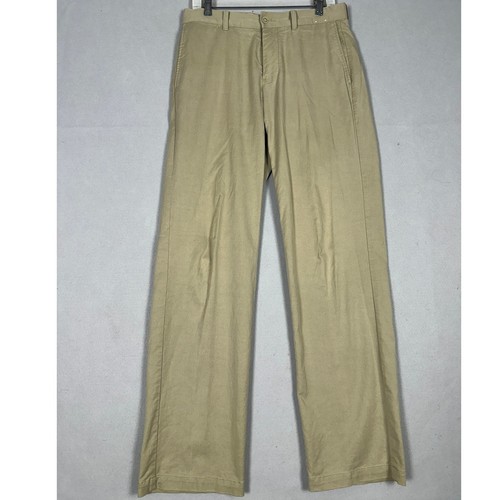 Tommy Bahama Pants Mens 30X34 Tan Khaki Chino Flat Front Straight Fit Stretch