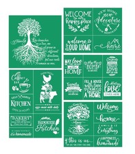 DGAGA Family Silk Screen Stencils Reusable Self Adhesive Printing for DIY Crafts