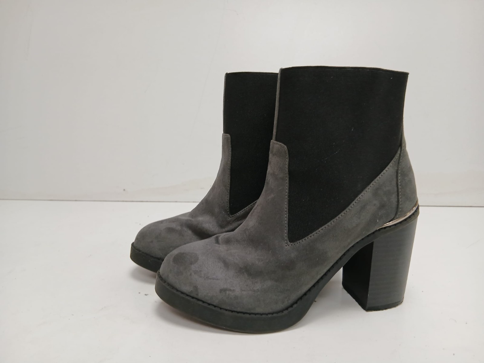 Atmosphere Ladies Grey Suede Ankle Pull On High Heel UK (5) EU (38) BOX 117