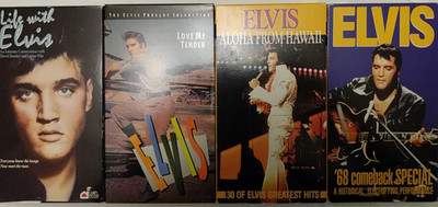 4 VHS Elvis Presley Life with Elvis Love Me Tender Aloha from Hawaii 68 Comeback
