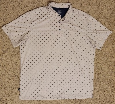 Mizzen+Main Men's XL Classic Fit Performance Polo Shirt Light Gray D-Pattern