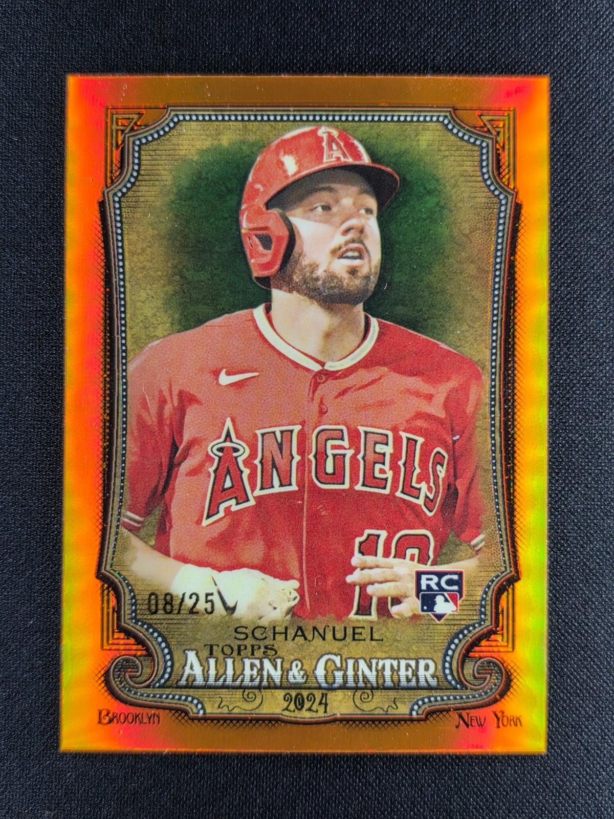 Nolan Schanuel 2024 Topps Chrome Allen & Ginter Orange Refractor 08/25 RC #88