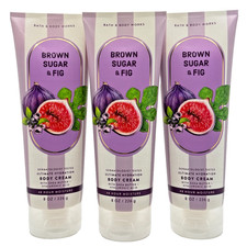 NEW Bath & Body Works Lot of 3 Tubes Brown Sugar Fig Hydrating Body Cream 8 oz