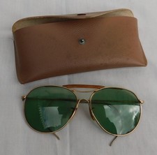 Vintage American Optical AO Ful-Vue Green Aviator 1/10 12k GF Generic Case, Used