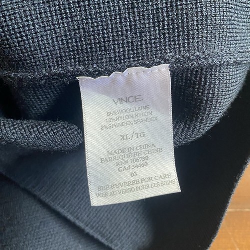 Vince Women’s Navy Blue Classic Wool Blend Knit Three Button Lapel Blazer Sz. XL - Picture 8 of 15