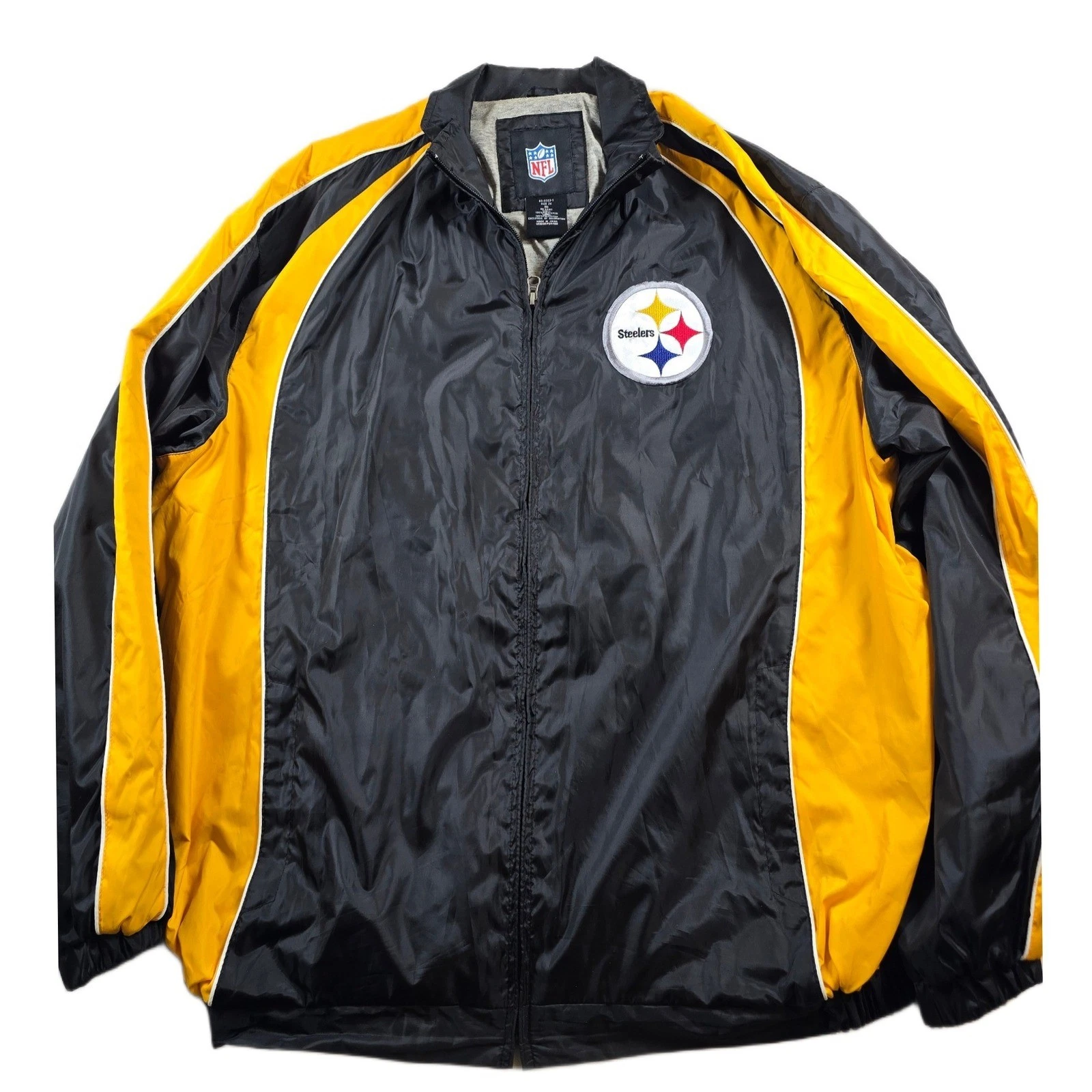 NFL Steelers Windbreaker Jacket Mens 2XL Black Yellow Polyester G-III Apparel - product detail image 1