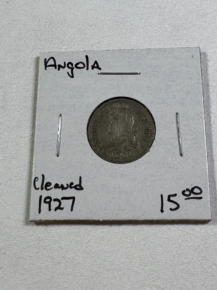 1927 Angola 2 Macutas (10 Centavos) Cleaned - Image 2 of 4