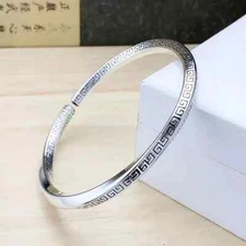 925 Sterling Silver New Fashion Jewelry Charms Wristband Bracelet Bangle Cuff