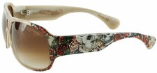 Ed Hardy Sunglasses Brie White Horn with Case and Box