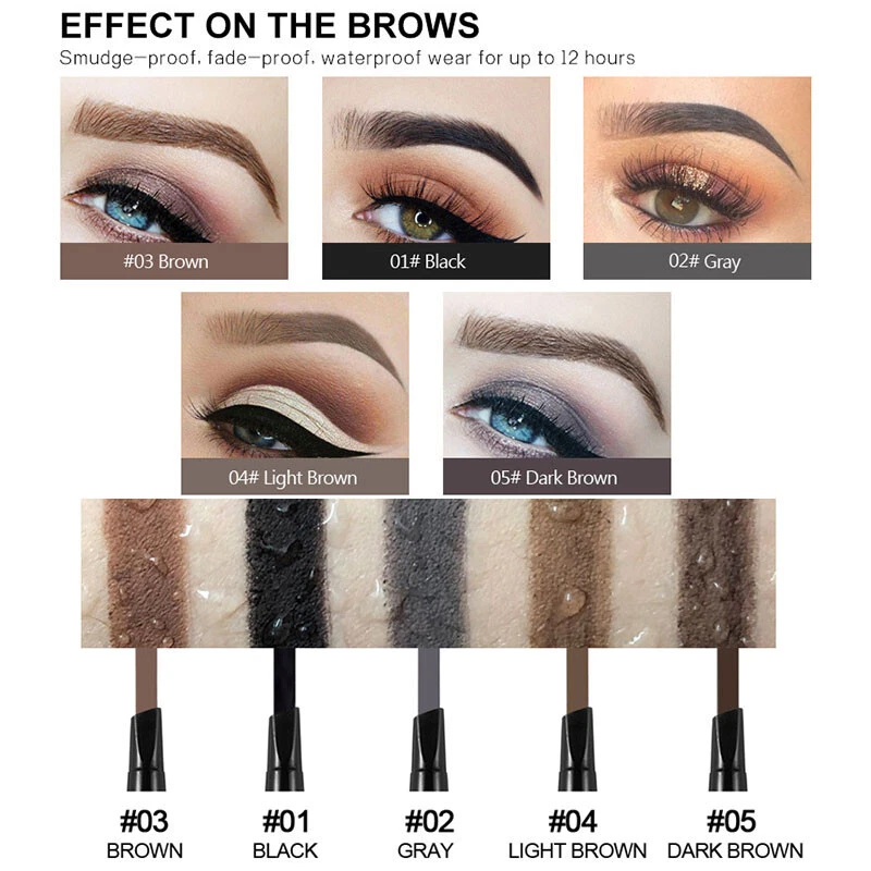 2 IN 1 Wasserfest Zeichnung Augenbrauen Eyeliner Augenbrauen Stift Make-Up N ∧ - Bild 4 von 4