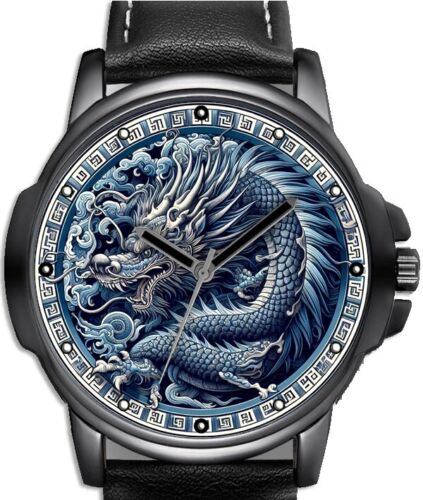 Ancient Chinese Blue Dragon Very Unique Rare n Beautiful Wrist Watch UK FAST - 第 1/1 張圖片