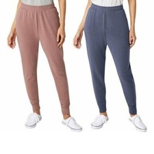 Eddie Bauer Women 2Pack Fleece Lounge Joggers, Twilight Mauve/Night Shadow, XXL