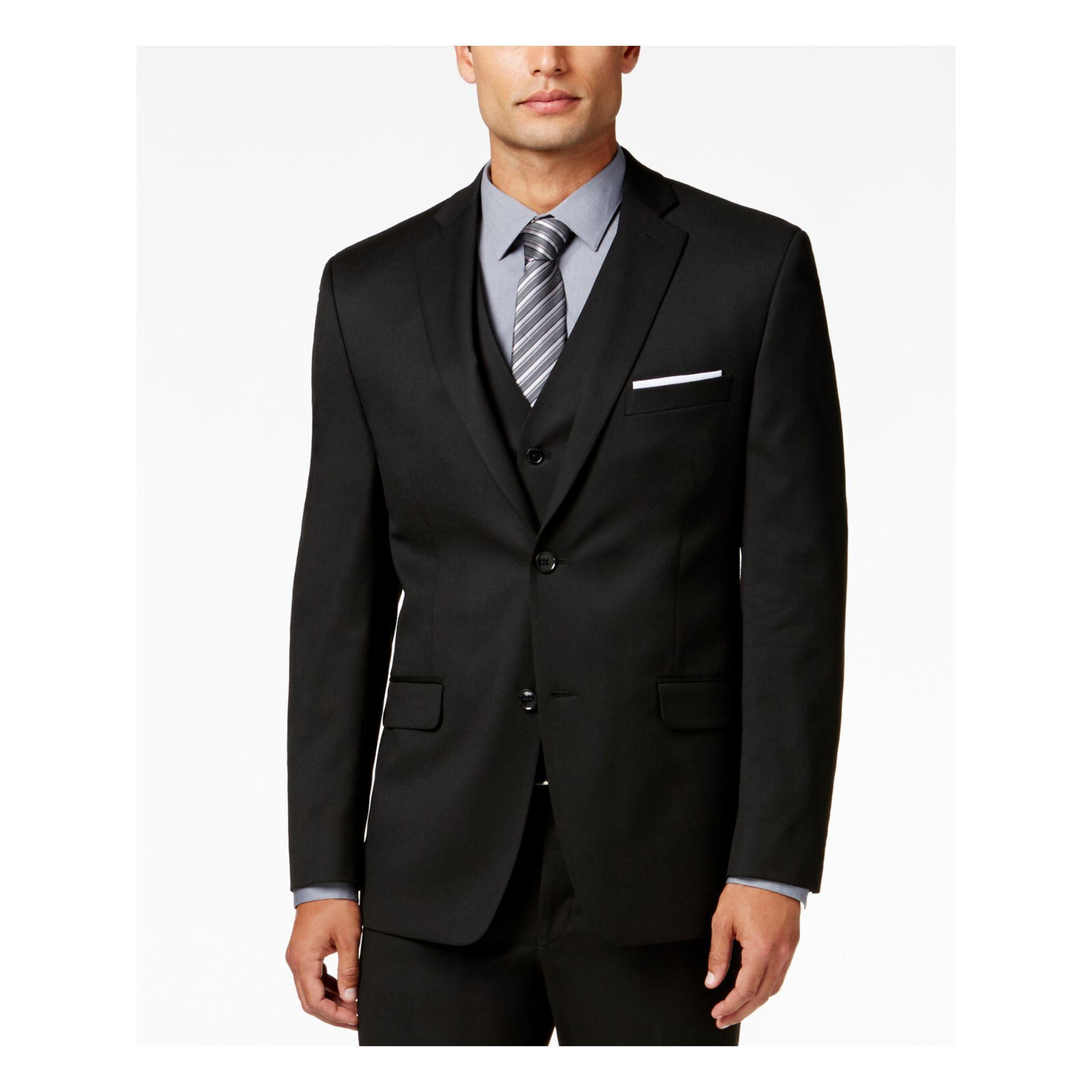 360 Мужское черное однобортное приталенное спортивное пальто ALFANI черный 38L 44890₽