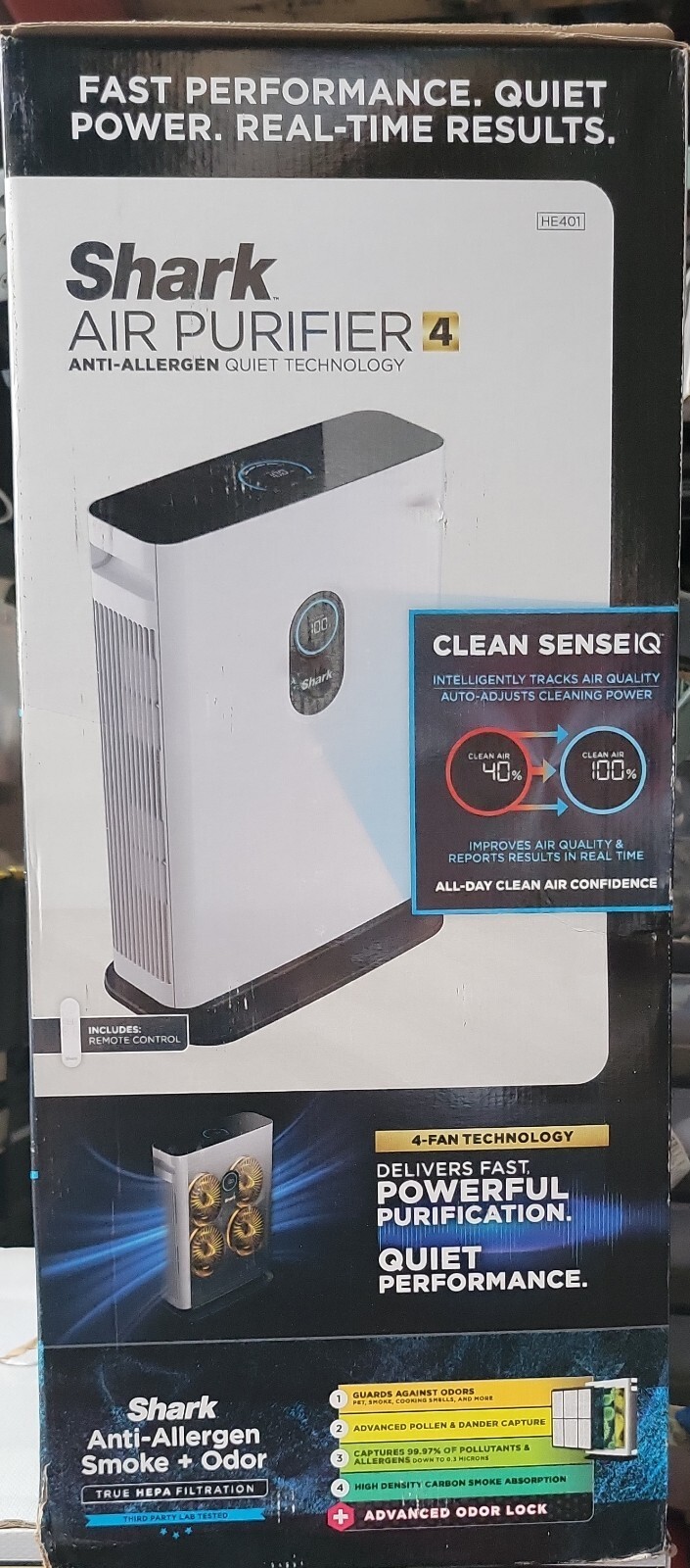 🌳 Shark AIR PURIFIER 4 AntiAllergen NANOSEAL HEPA Air Purifier HE401🆕️